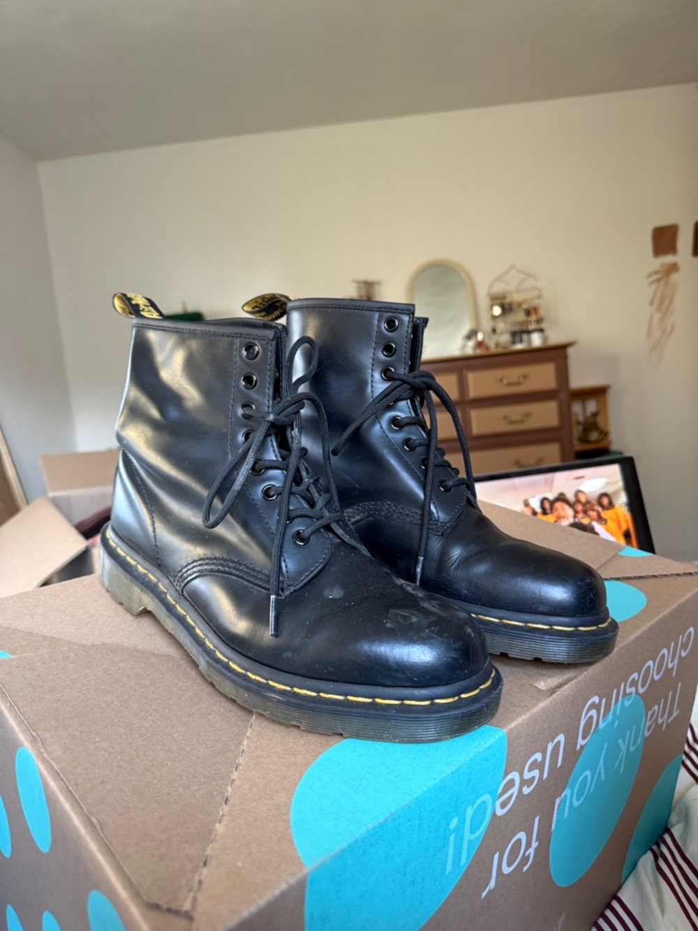 Dr. Martens Black Leather 1460 Lace-Up Boots